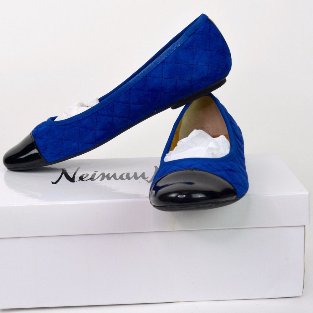 NWT NEIMAN MARCUS SAUCY ELECTRIC BLUE SIZE 7.5 M